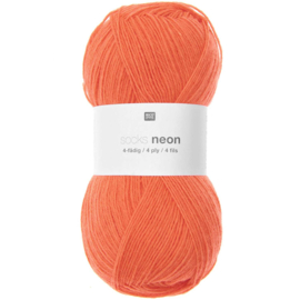Rico Design - Socks - Neon - 4 dradig - Orange 004
