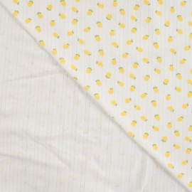 Jersey Ajour de Luxe - Lemons - Off White