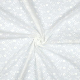 Broderie - 2 sided Border - Flowers -  Off White 57001