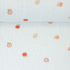 Swafing - Double Gauze -  Tiny Apples - White