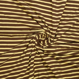 Jersey Tricot - Ilja  - Stripes - Brown Yellow