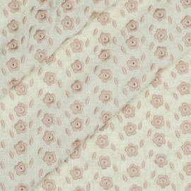 Verhees Textiles -  Linnen Viscose Embroidery - Flowers - Rose