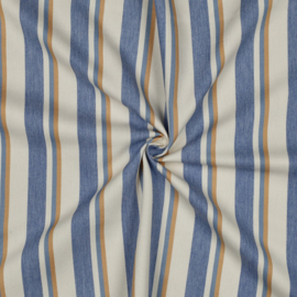Verhees - Denim - Stripes - Garengeverfd - Camel Blue