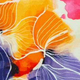 Swafing - Sizilien - Jersey Viscose - Abstract Flowers - Orange Purple
