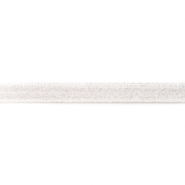 41082 elastisch biaisband glitter wit  15 mm
