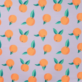 French Terry - Print -  Oranges - Lavender