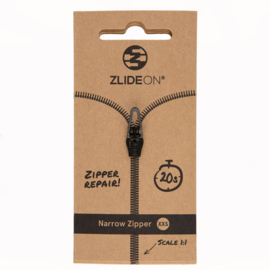 ZlideOn - Narrow Zipper  XXS  - Ritstrekker - Black