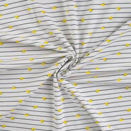 Jersey Tricot Print - Lemons - Stripe