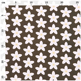 Rico Design - Katoen Poplin Olijfgroen  - Sakura Bloem