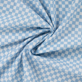 Katoen Bubble  Print - Checks  - Light blue