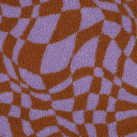 Verhees Textiles - Teddy Graphic - Purple Brown