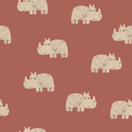 Terry Crepe  - Rhinos   - Red Wood  014