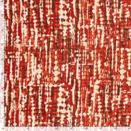 Viscose Twill - Waterpainted Stripes -  Brique