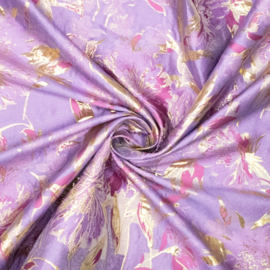 Jacquard - Double Sided - Shiny Flowers - Lilac