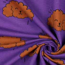 Verhees Textiles - Soft Sweat - Dogs Purple