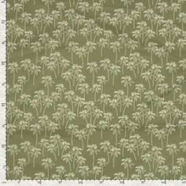 Swimpants Fabric  - Recycled  - Quick Dry  - Palms   - Olive Green