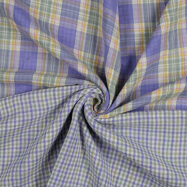 Verhees Textiles - Double Gauze Checks - Double Sided -  Lilac Combo