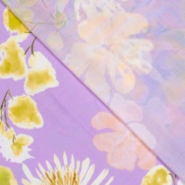 Tencel  - Flowers Watercolor  - Lilac