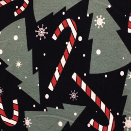 French Terry Print  Swafing | Kerstboom -  Zwart
