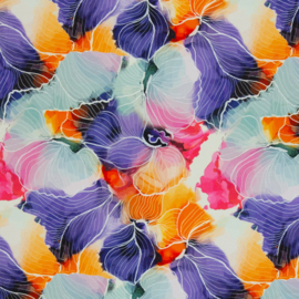 Swafing - Sizilien - Jersey Viscose - Abstract Flowers - Orange Purple