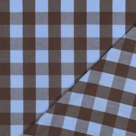 Verhees Katoen - Garengeverfd - Ruit - Blue Brown
