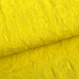 Katoen Embroidery - Evy - Bright Yellow