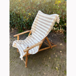 Badstof - Bamboo Katoen - Streep - Ecru Grey