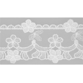 Kant - Bloemenrand - 60 mm - Wit