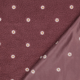 Verhees Textiles - Teddy - flower embroidery - Mauve