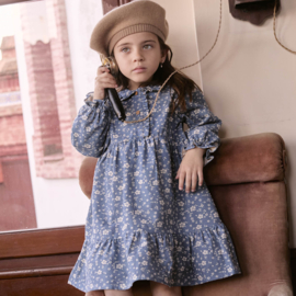 Katia Fabrics - Flannel Katoen - Small Flowers - Denim Blue