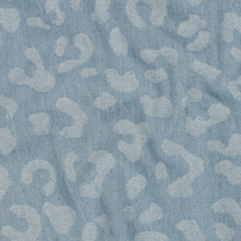 Denim Jacquard - Animal Print   -Light Blue