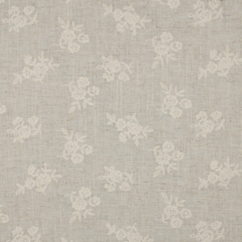 Verhees Textiles - Linnen Viscose - Embroidery Flowers - Natural
