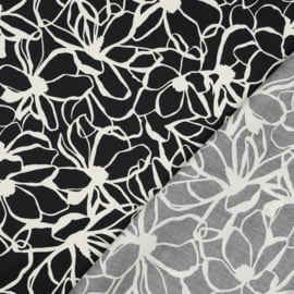 Nerida Hansen - Cotton Satin  - Magnolia  -  Black