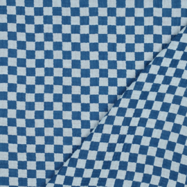 Verhees Textiles - Double Gauze - Double Sided Checks  - Blue