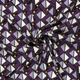 Viscose Poplin - Abstract  - Purple