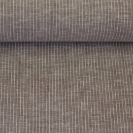 Swafing  - Linnen Katoen   -  Pencil Stripes   - Brown 10299