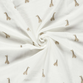 Double Gauze - Giraffe - Off white