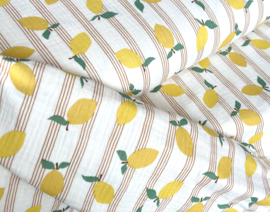 Double Gauze - Lemon  - Off White