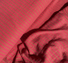 Double Gauze - Stripes -  Doublesided - Rose Tangerine