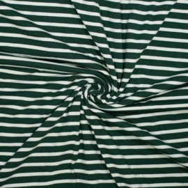 Jersey Tricot  - Stripes - Dark Green