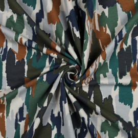 Verhees Textiles - Soft Sweat -Abstract Paint - Army Green