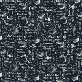 Katoen Print | Swafing -  Coffee  - Black