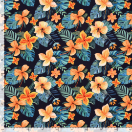 Swimwear UPF 50+ - Recycled  - Tropical Flowers  - Marine