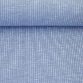 Swafing  - Linnen Katoen   -  Pencil Stripes   - Soft  Blue 101252