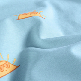 Tricot Jersey Print - Sun- Blue