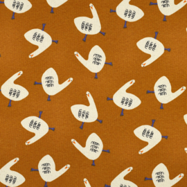 Verhees  - Ribjersey Organic - Jennifer Bouron   - Geese - Ochre