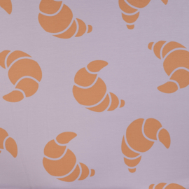 French Terry - Print - Croissant   - Lavender