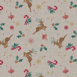 Canvas Linenlook  - Kerst - Rendier