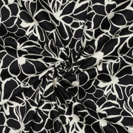 Nerida Hansen - Cotton Satin  - Magnolia  -  Black