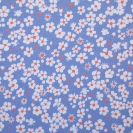 Swafing Katoen Print - Lily  - Small Flowers - Blue